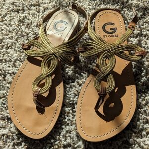 Guess Women's Gold and Brown Sandals